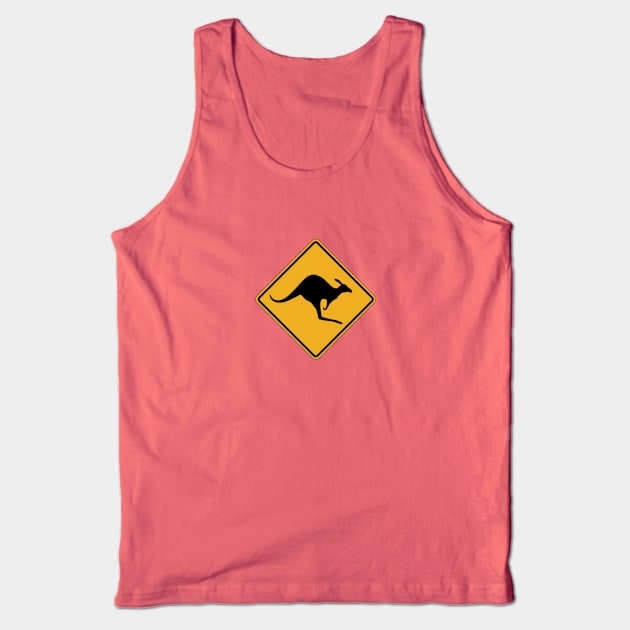 Kangaroo road sign Tank Top by kelvinchan